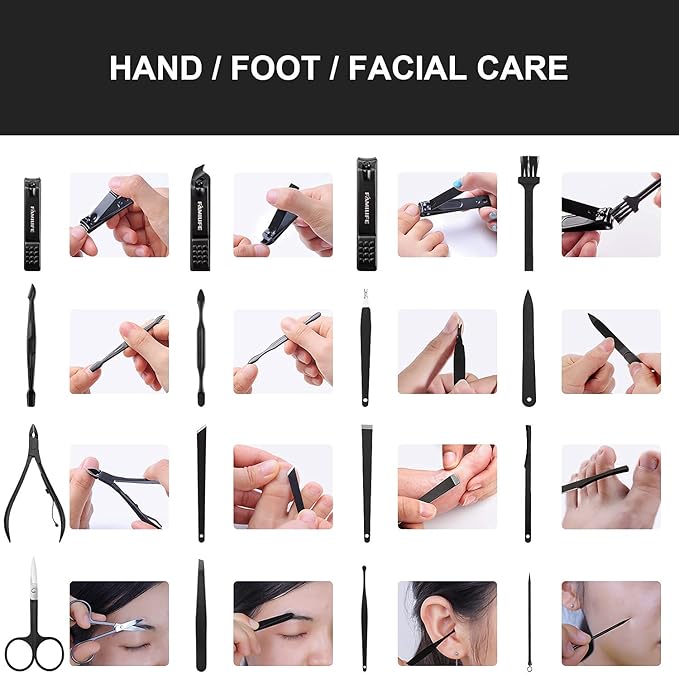 FAMILIFE Gifts for Men, Manicure Set Clippers Manicure Kit Nail Clipper Sets - Image 4