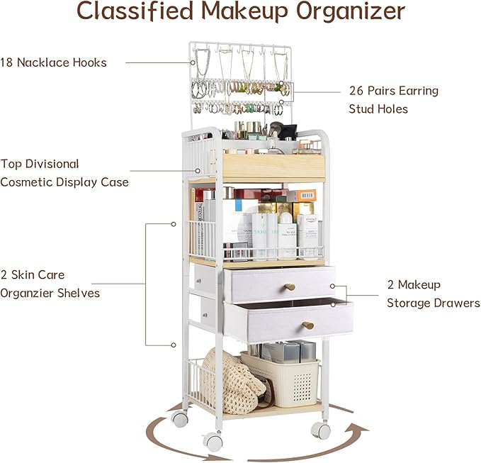 YGJT Makeup Organizer, Floor Skincare Cosmetics Organizer - Image 4