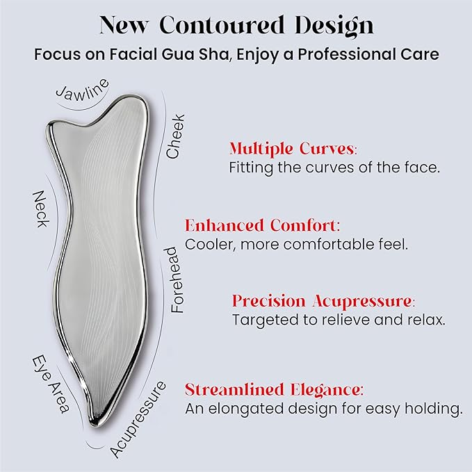 Rena Chris Stainless Steel Gua Sha Facial Tools - Image 3