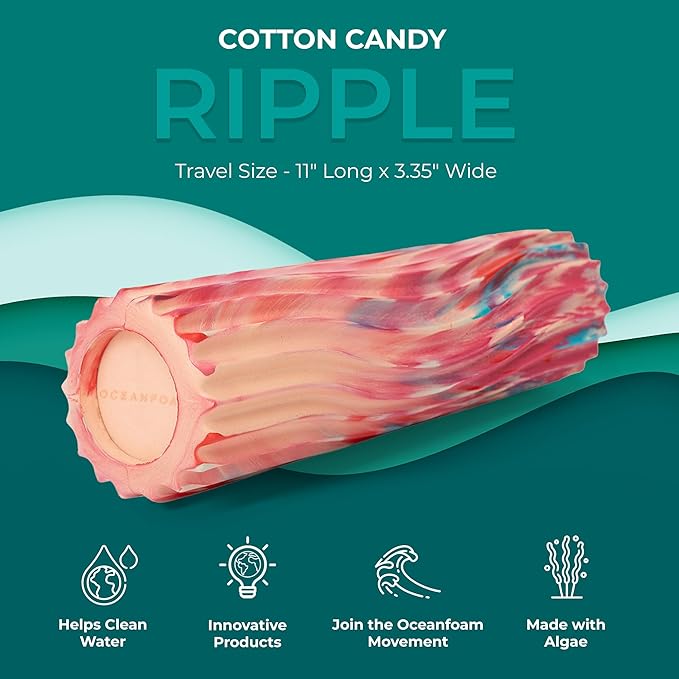 Oceanfoam Ripple Travel Foam Roller Firm Mini Foam Roller - Image 3