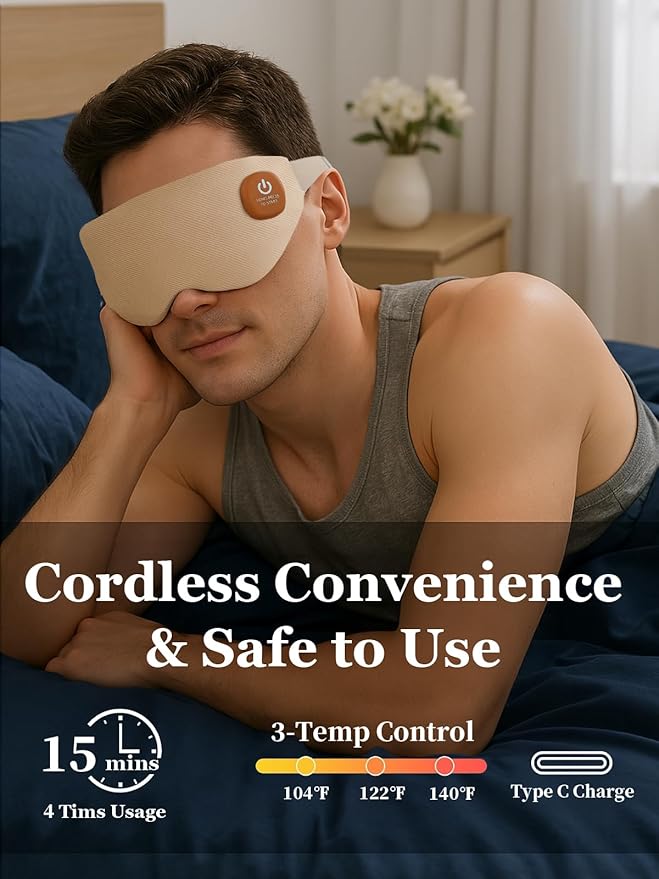 Heated Eye Mask, Cordless Warm Eye Compress - Image 3