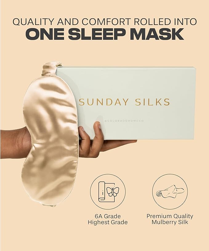 SUNDAYSILKS™ Exclusive Mulberry Silk Sleep Mask | Soft Eye Covers, and - Image 2