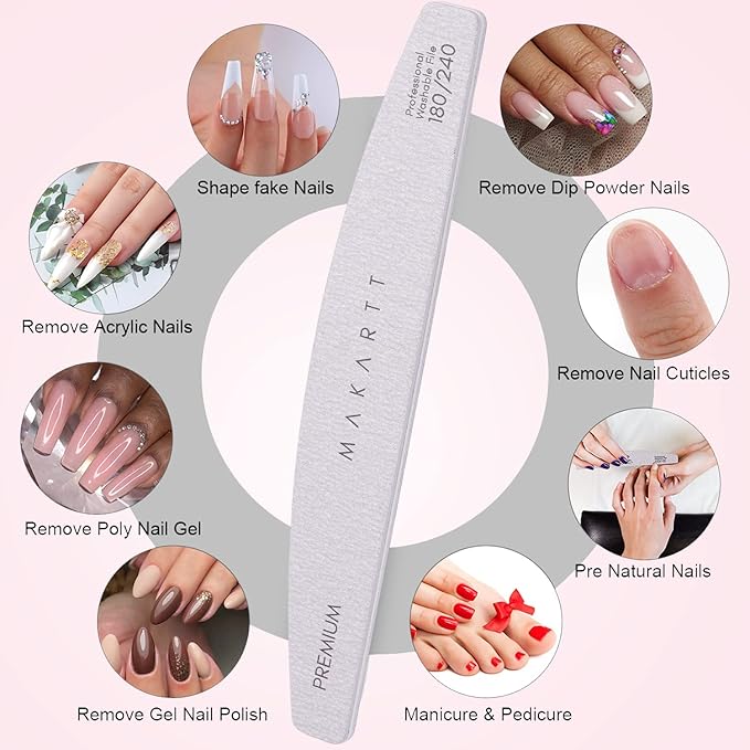 Makartt Nail Files: 180/240 Grit Emery Boards - Image 6