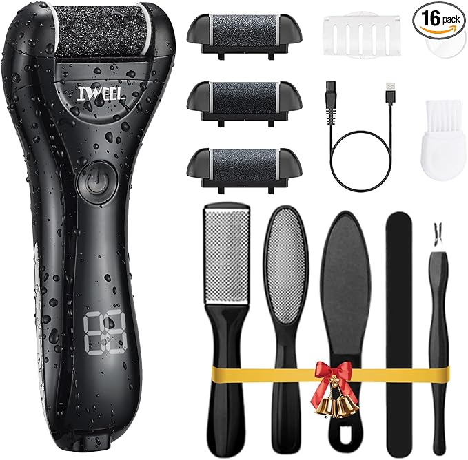 Electric Foot Callus Remover, Rechargeable Portable Electronic Foot File by IWEEL