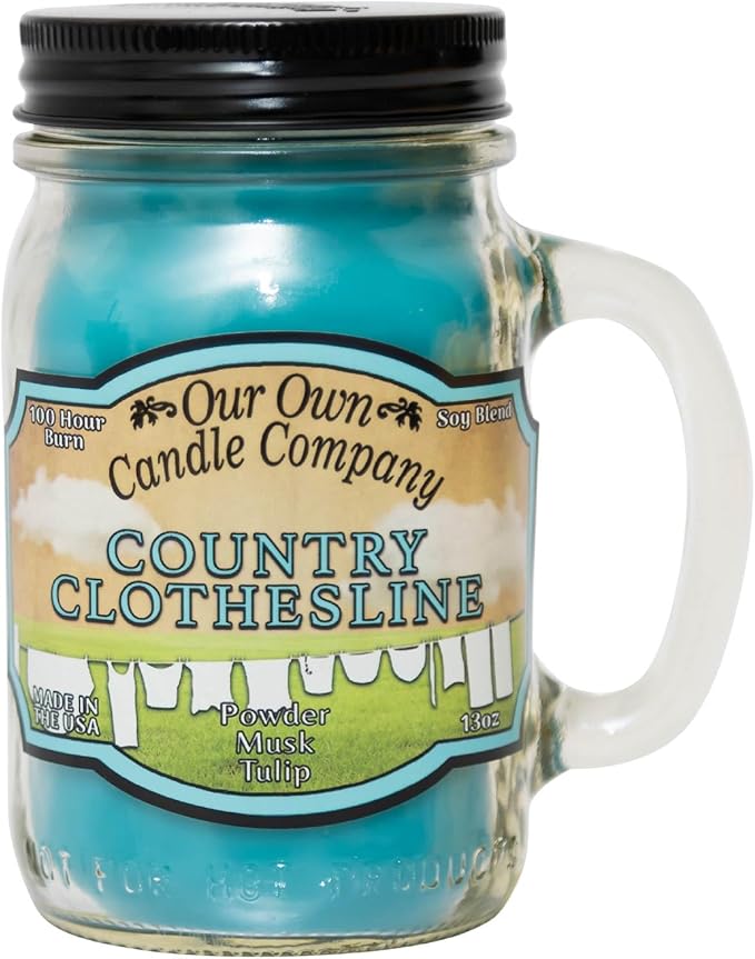 Our Own Candle Company, Clothesline Scented Mason Jar Candle, 100 Hour Burn Time by OurOwnCandleCompanycandles