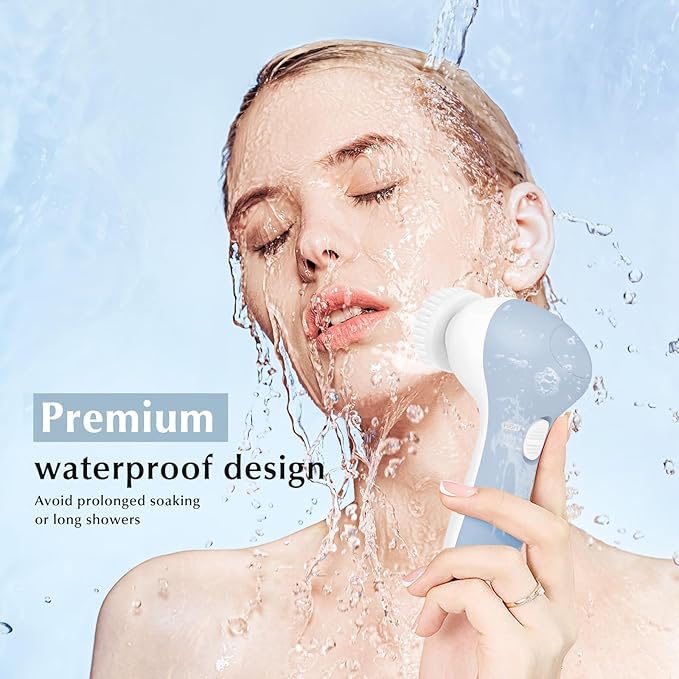 COSLUS Facial Cleansing Brush Silicone Face Scrubber: 7 in 1 FBS-D Electric - Image 6