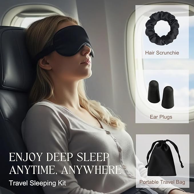 Silk Satin Sleeping Eye Mask, Soft Breathable Blackout Eyeshade Eye Cover - Image 7