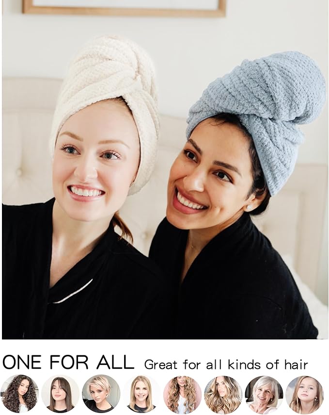 ROLSHOL 2 Packs Large Microfiber Hair Towels - Image 6