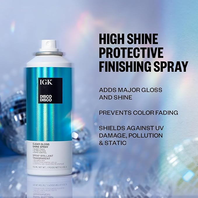 IGK Glass Hair Duo | Good Behavior Spirulina Smoothing Spray + Disco Disco - Image 5