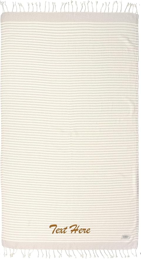 Personalized Embroidered Beach Towel | Throw Blanket, Easy Carry Sand Free by LA%60HAMMAMFINELIVING