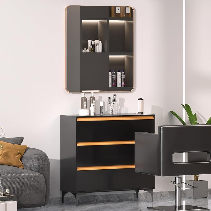 OmySalon Salon Station for Hair Stylists, Barber Free Standing Styling Cabinet - Image 8