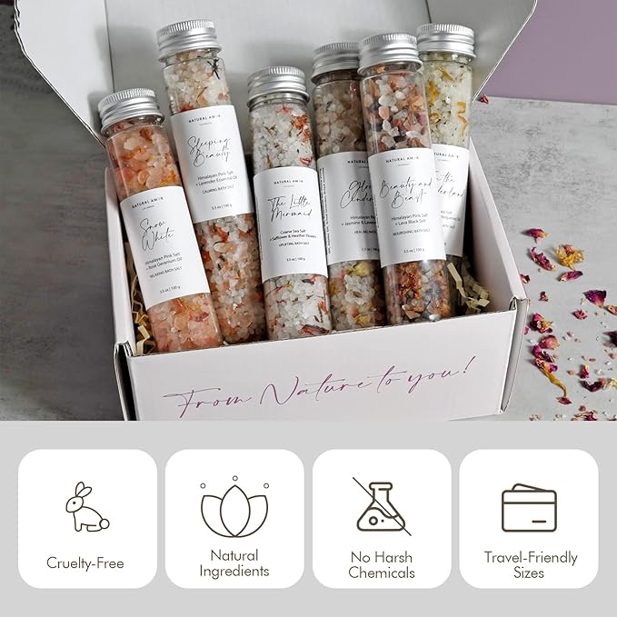 Handmade Bath Salt Gift Set 6 Pack, All Natural, Scented - Image 4