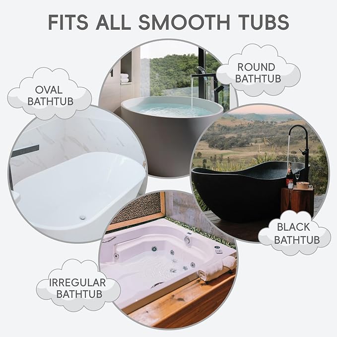 Small Bath Tub Neck Pillow, TPE Waterproof Suction Cups Bathtub Neck Pillow & - Image 9