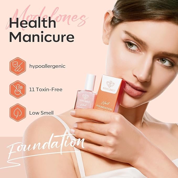 modelones Nail Strengthener, Glitter Clear Nail Natural Concealer Foundation - Image 9