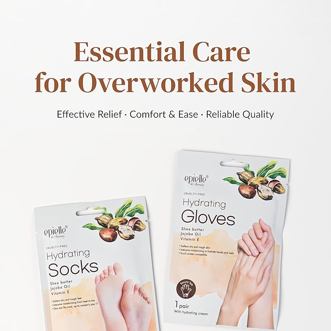 Epielle Hydrating Hand & Foot Masks, Relieve and Soften Dry, Overworked Skin - Image 7