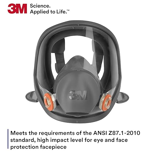 3M Full Facepiece Reusable Respirator 6800, Large Lens, ANSI High Impact Eye - Image 6