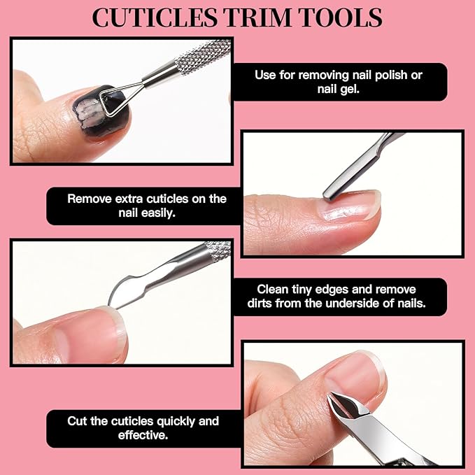 FANDAMEI Manicure Kit, Nail Files 100/180, Cuticle Nippers, Nail Buffer Block - Image 4