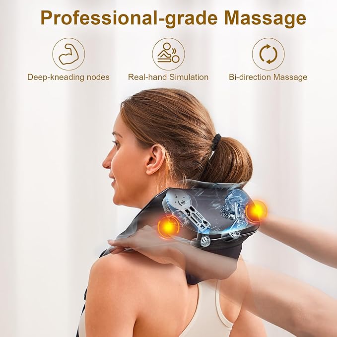 Neck Massager with Heat Cordless Electric Shiatsu Neck and Shoulder Massager - Image 4