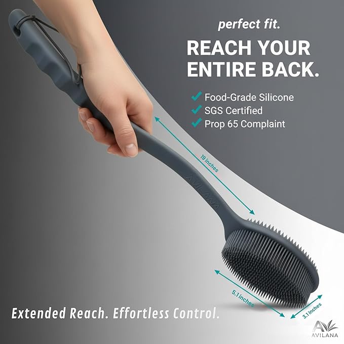 Avilana Premium Back Scrubber Long Handle 19 Inch - Image 6