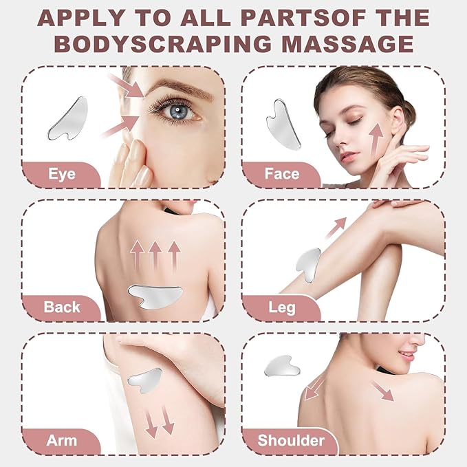 Stainless Steel Gua Sha Facial Tools, Upgrade Metal Gua-sha, Guasha Tool - Image 6