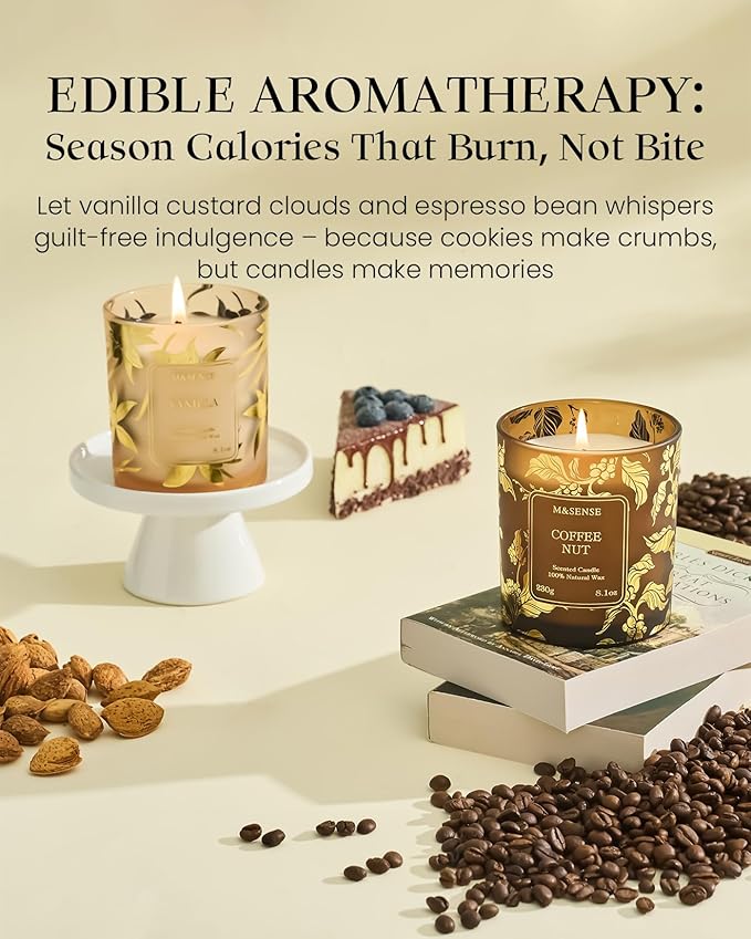 M&SENSE Vanilla Scented Vegan Soy Candles, Creamy Naturally Scented No Toxin - Image 8