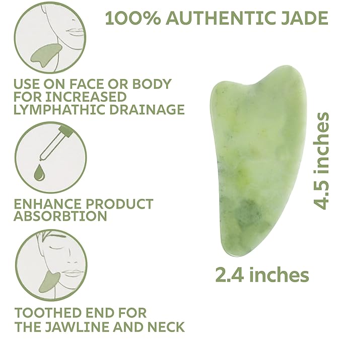 Daily Concepts Gua Sha Jade Facial Tool, Renews Skin By Increasing Blood Flow - Image 7