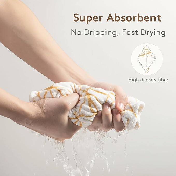 2-Pack Microfiber Hair dring Towel | 50% Faster Drying, Ultra Absorbent & Frizz - Image 3