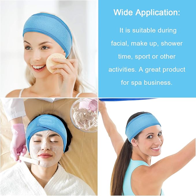 Whaline 4 PCS Spa Headband, Make up Hair Band, Stretch Terry Cloth Headband - Image 7