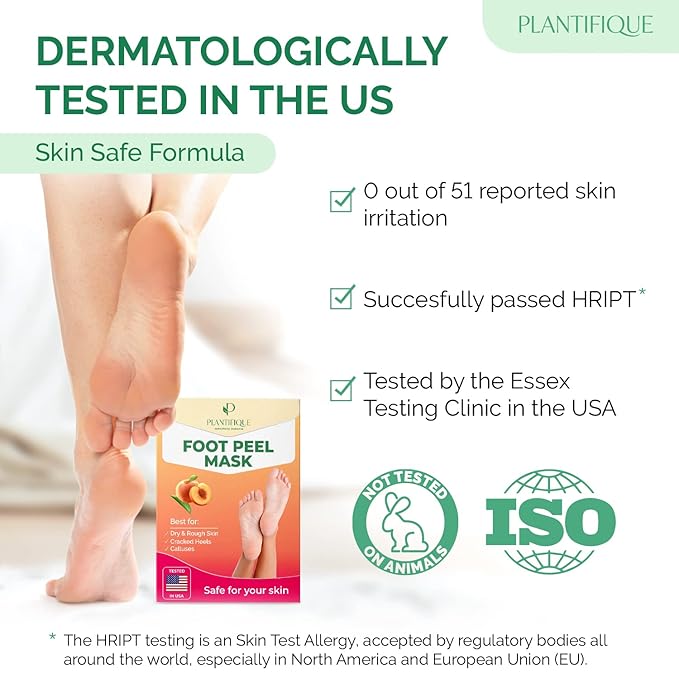 PLANTIFIQUE Foot Peeling Mask 2 Pack | Dermatologically Tested Repairs Heels & - Image 4