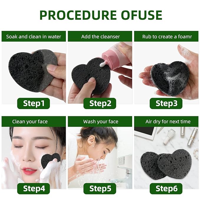 50-Count Facial Sponges Compressed, 100% Natural Cellulose Face Sponge - Image 5