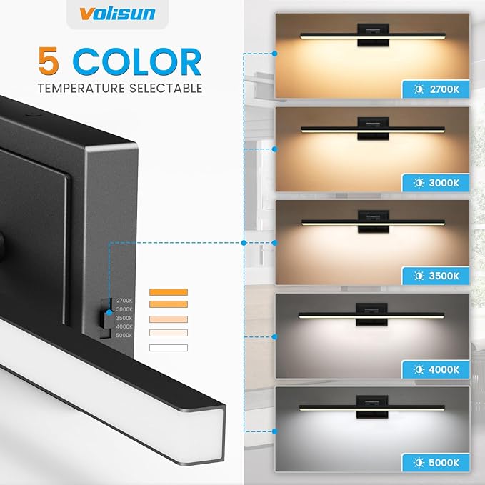 VOLISUN Modern Bathroom Vanity Light 24 inch, 14W Dimmable 5CCT Led Bathroom - Image 3