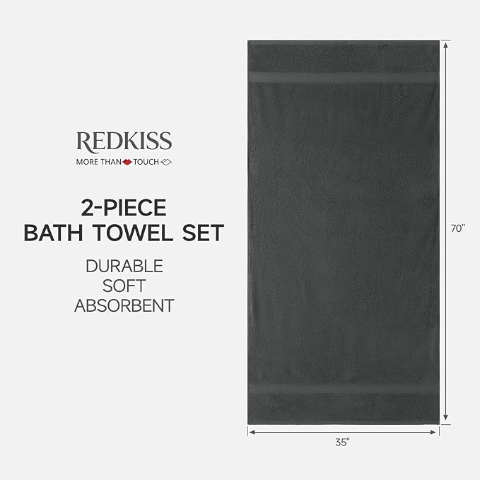 REDKISS 2 Pack 70"x35" Extra Large Bath Sheets - Image 3