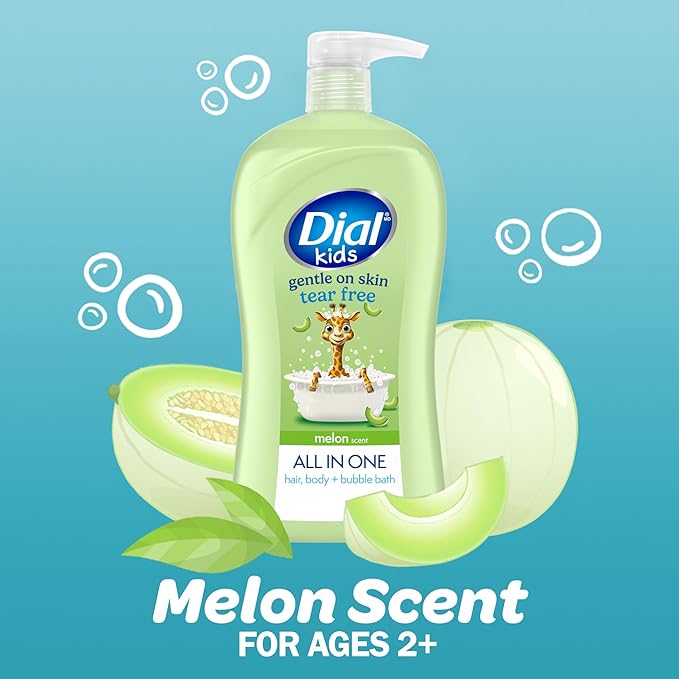 Dial Kids All-in-1 Body Wash + Hair + Bubble Bath, Melon Scent, 32 Fl Oz - Image 4