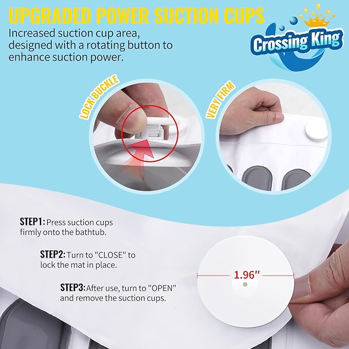 Crossing King Bubble Bath Mat Tub Spa Massager, Portable Spa Bubble Bath - Image 3