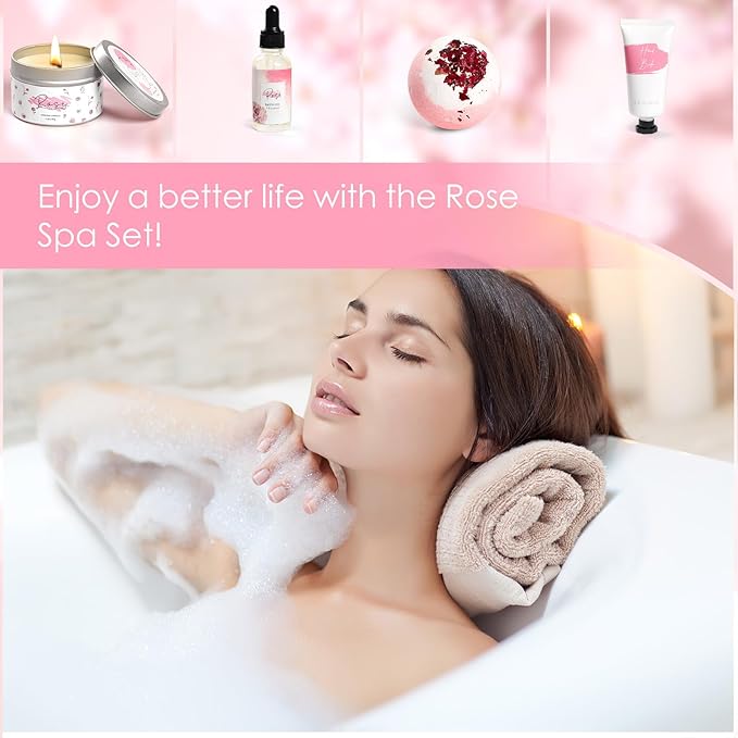 Mother's Day Gifts，Rose Spa Gifts Set, Bath Gifts Set - Image 3