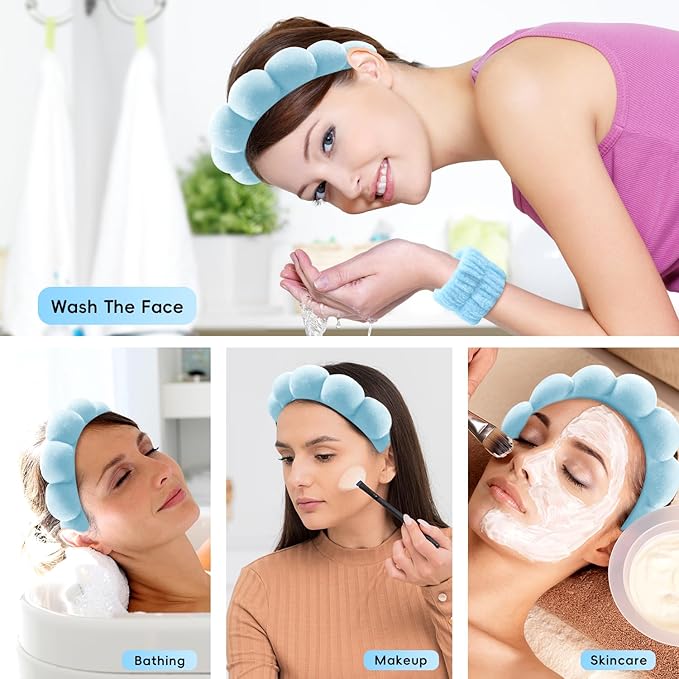 my novel things Spa Headband For Washing Face, Skincare headband and Wristband - Image 7