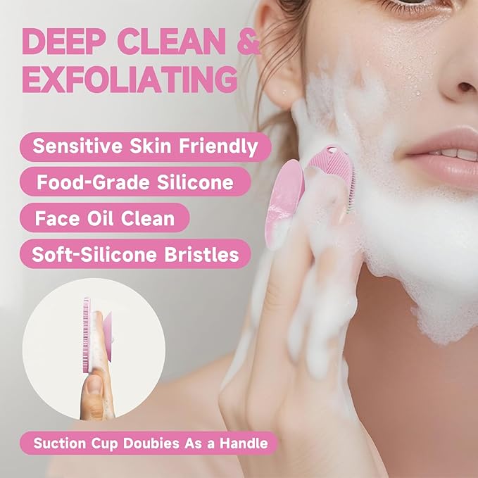 2 PCS Face Scrubber, Soft Silicone Face Exfoliator - Image 2