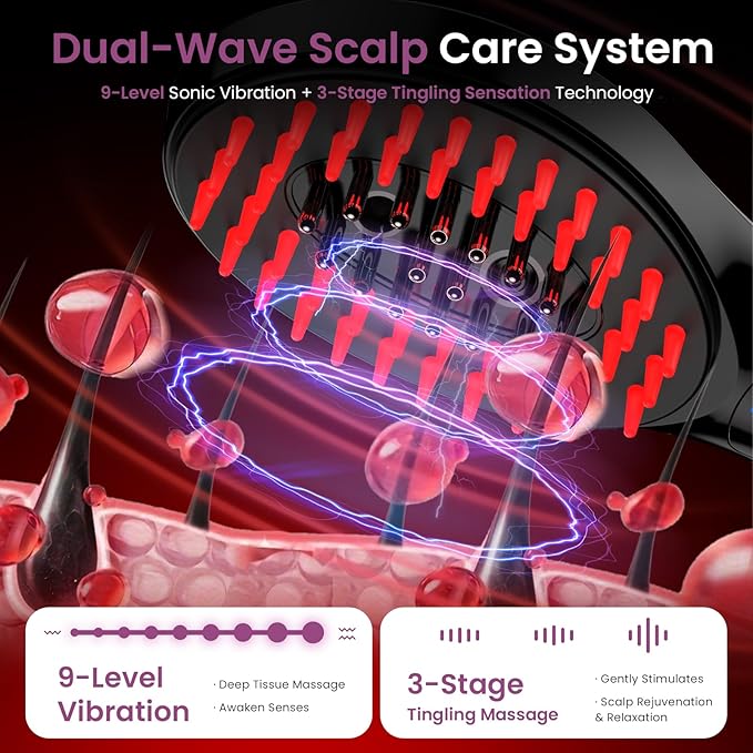 6-in-1 Rechargeable Scalp Massager Oil Applicator, Nano Mist, Electric Scalp - Image 5