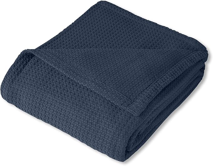 100% Fine Cotton Luxurious Basket Weave Blanket, Full/Queen Size - Image 2
