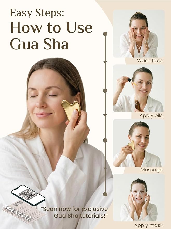 Rena Chris Gua Sha Facial Tools, Stainless Steel Guasha Tool - Image 5
