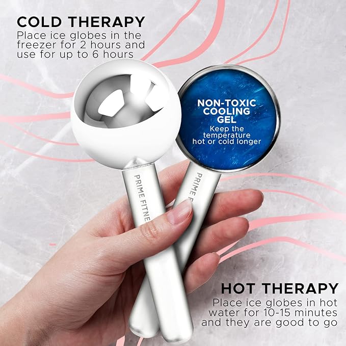 Ice Globes for Facials | Unbreakable Steel Cooling Roller | Cryo Sticks for - Image 3
