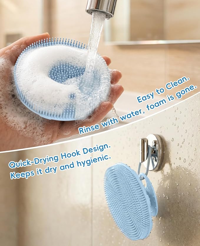 Soft Silicone Shower Brush Body Wash Bath Exfoliating Skin Massage Scrubber - Image 7