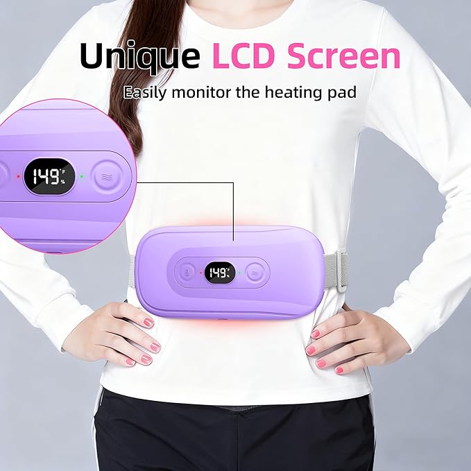 Portable Heating Pad Period Cramps: 2 Timer 6 Heat Levels 6 Vibration Modes - Image 4