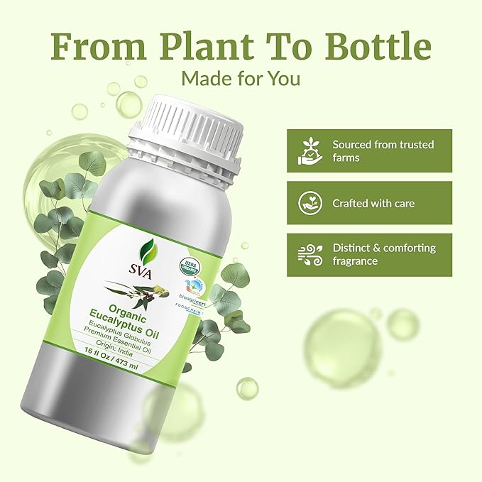SVA Eucalyptus Essential Oil Organic – 16 Fl Oz – 100% Natural Organic - Image 4