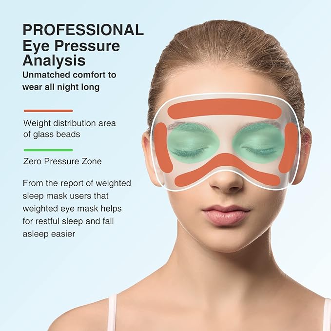 YFONG Weighted Sleep Mask, Women Men 3D Blocking Lights Sleeping Mask, Pressure - Image 5