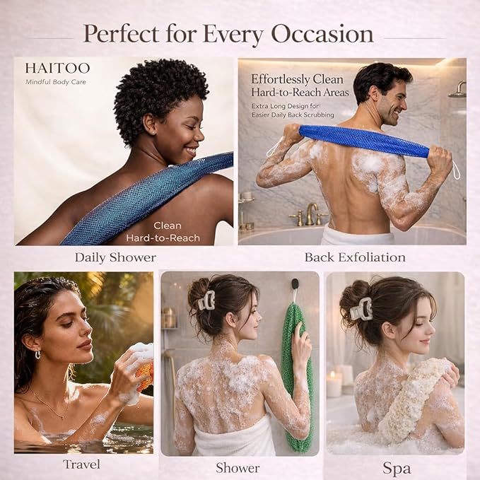 African Net Sponge Authentic, 3 Pieces African Exfoliating Net Sponge Body Back - Image 8