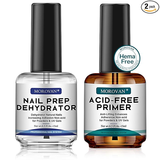Morovan Professional Natural Nail Prep Dehydrate and Acid-Free Primer, by Morovan