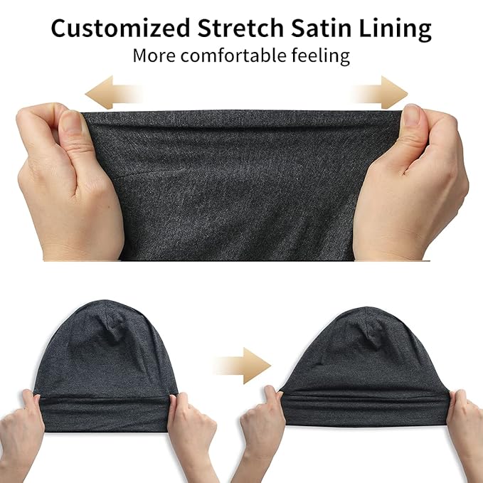 Satin Bonnet Silk Lined Sleep Cap- Adjustable Hair Cover - Image 5