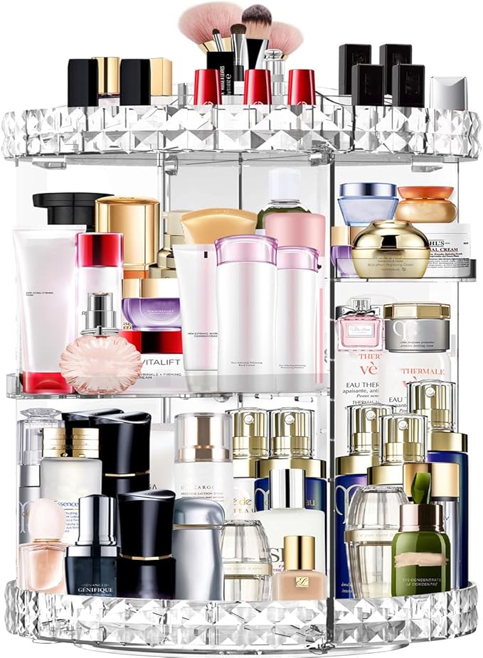 Makeup Organizer 360 Degree Rotating 7 Adjustable Layers Large Capacity by MISERWE