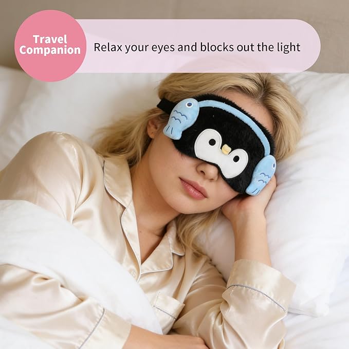 PERFECTSIGHT Sleep Eye Masks, Cute Penguin Sleep Eye Cover Lightweight - Image 2
